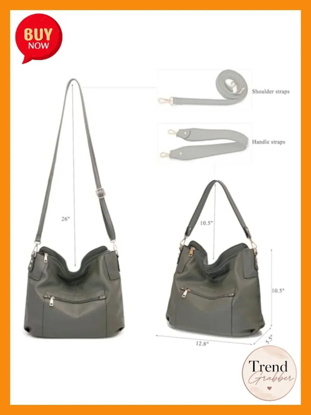 Large Hobo Crossbody Bag Wallet Set Women Faux Leather Shoulder Handbag